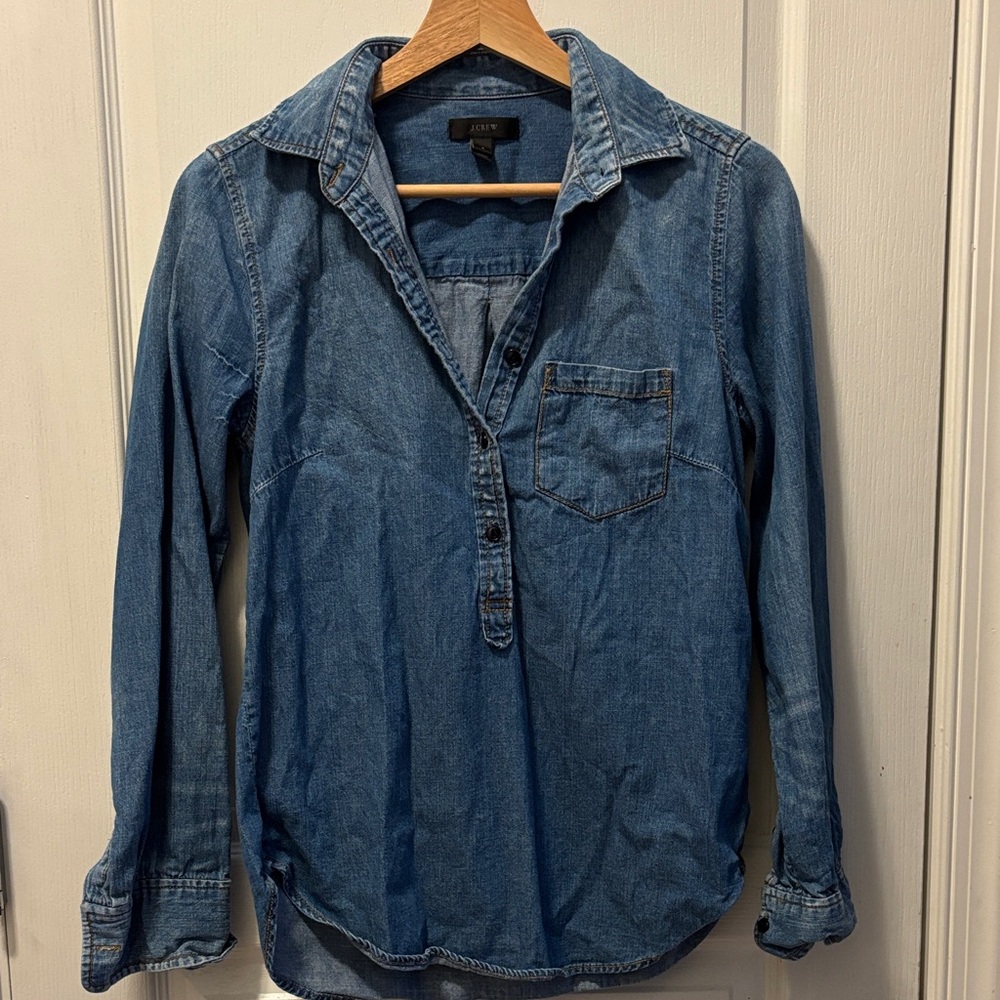 J. Crew Indigo Denim Pullover Shirt